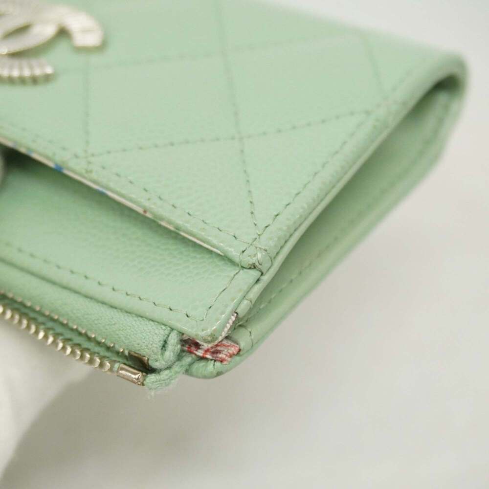 CHANEL Green Caviar Leather Wallet - Picture 9 of 11
